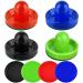 Coopay Air Hockey Pushers and Thicker Air Hockey Pucks, Goal Handles Paddles Replacement Accessories for Game Tables (4 Striker, 4 Puck Pack) Red, Black, Blue, Green