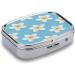 Decorative White Plumeria Pill Box - 2 Compartment Portable Medicine Organizer for Pocket & Purse - Buy Online on GoSupps.com