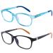Children Optical Glasses Frame tr90 Flexible Bendable One-piece Safe Eyeglasses Girls Boy Black/ Clear Blue