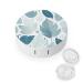 Contact Lens Case Blue Leaves Pattern Portable Travel Contact Lens Box Contact Lens Storage Box