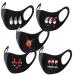 Riou 5 pieces Mouth protection with motif washable cotton breathable dustproof mouth and nose protection face covering for women men (Z-15)