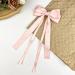 Double Layer Ribbon Bow Hair Clip Women Korean Bowknot Long Ponytail Clip Sweet Girls Hairpin Barrettes Headwear Gift Beige - Buy Online on GoSupps.com