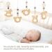 Wooden Baby Play Gym Toy Set - Animal Hanging Toys for Infants, Teething Rings, Handmade Nontoxic Beech Wood Rattle (5pcs White) - Buy Online on GoSupps.com