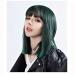 Shop BGHJUE Short Bob Human Hair Wig - Heat Resistant 40cm Straight Wig in Green & Pinkish Purple | International Shipping Available - Buy Online on GoSupps.com