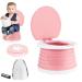Portable Potty for Toddler Travel Foldable Toddler Potty Training Seat Children's Portable Toilet Potty for Kids Folding Toilet Seat for Car, Indoor, Outdoor Travel Potty Toilet Seat (Small,Pink) Pink Potty