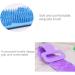 Silicone Bath Body Brush Exfoliator with Soft Bristles and Massage Dots - Blue Purple - Buy Online on GoSupps.com