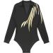 Aislor Men's Black Long Sleeve V-Neck Leotard Bodysuit Shirt - 3X-Large - Buy Online on GoSupps.com