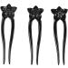 Marycrafts Handmade Flower Buffalo Horn Hair Fork Hairpin Hair Accessories Black Shade - Buy Online on GoSupps.com