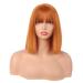 MapofBeauty 12 Inch/30 cm Straight Bob Flat Bangs Short Colorful Synthetic Hair Cosplay Party Wig (Orange)