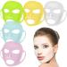 5 Pieces Reusable Silicone Facial Mask Facial Mask Cover Silicone Skin Mask Reusable Moisturizing Face Silicone Face Wrap for Sheet Prevent Evaporation Masks Face Care Tool (Chic Colors) Gold, White, Pink, Blue, Green