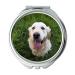 Mirror Travel Mirror Animal Cute Dog Golden Retriever Grass Green Pocket Mirror portable mirror