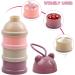 Bezavea Baby Milk Powder Dispenser - Portable 3 Layer Formula Storage Container (Pink) | 120ml Baby Feeding Travel Storage - Buy Online on GoSupps.com