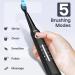 SEAGO Electric Toothbrush - Rechargeable Sonic Toothbrush with 30-Day Battery 5 Modes 2-Min Timer & 10 Brush Heads (Black) | Portable & Ideal for Adults - Buy Online on GoSupps.com