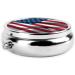 American Flag Portable Metal Pill Box - Round Mini with 3 Compartments & Hinged Design - Ideal for Travel & Small Pills - Buy Online on GoSupps.com