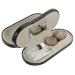 Fondotin 1 Set Dual-Purpose glasses case collapsible sunglasses-koffer-set fashionable glasses travel contact lens-etui contact lens-etui travel case set PU leather 15.8x7.4cm As shown 1