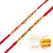 Ghasitaram Gifts Rakhi for Brother Rakhis Online - Set of 2-7090B Rakhis with 200 GMS of Besan Barfi Rakhi Set with 200 gms of Besan Barfi