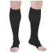 Truform Surgical Stockings 18 mmHg Compression for Men and Women Knee High Length Open Toe Black X-Large X-Large (1 Pair) Black