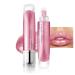 EONFAVE Shiny Glitter Lip Gloss Liquid Lipstick with Diamond Glitter 3D Moisturizing Lip Gloss Long Lasting Nude Pink Highly Pigmented Lips (07# 10g)