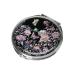 Mother of Pearl Art Deco Peony Flower Butterfly Design Double Compact Pocket Magnifying Cosmetic Makeup Round Hand Mirror
