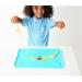 Splattmat Large Premium Silicone Kids Suctioned Placemat  New Sensory Montessori Inspired Food  Snack  Travel  & Arts & Crafts mat Super Cyan