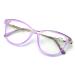 Premium Women Vintage Fashion Oval Reader - Metal Temple Reading Glasses Translucent Purple 1.25 x