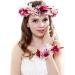 Ever Fairy Women Girl Flower Wreath Crown Floral Garland Headband Wrist Band Set for Wedding Purple - Buy Online on GoSupps.com