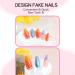 3D Oranges Press-On Nails | Medium Almond Summer Fruit Fake Nails | Full Cover Acrylic French Tip - 24 Pcs for Women - Buy Online on GoSupps.com