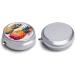 Round Pill Box - Tropical Fruit Watercolor Pineapple Print | 3 Compartment Portable Pill Organizer | Decorative Metal Medicine Case - Buy Online on GoSupps.com