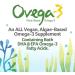 Ovega-3 Vegan Omega-3 DHA + EPA 500mg - 90 Vegetarian Capsules for Heart Health - Buy Online on GoSupps.com