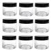 30ml 1Oz refilled plastic round clear glasses with screw cap lid empty cosmetic glasses Lots of container for make-up eyeshadow nails powder handmade lip scrubs black lid