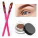 Eyebrow Care Kit Makeup Tools: Eyebrow Stamp Shaping Kit with Two Eyebrow Brush and Eyebrow Cream(Dark Brown)