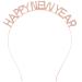minkissy HAPPY NEW YEAR Headband 2024 Crystal Christmas Eve Headpieces Rhinestone Holiday Party Tiara Hair Accessory for Women Girls Rose Gold