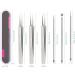DBAILY Tweezers Set of 6 Tweezers Set Splitter Tweezers Tweezers Pointed for All Light Precision Works Pimple Squeezing Tool and Comedone Squeezer for All Skin Types - Buy Online on GoSupps.com