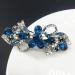 E EMZHOLE Hair Barrettes Flower Bow Design Crystal Diamond Hairpin Hair Accessories Hair Clips (Royal blue)