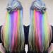 Long Straight Rainbow Hair Clip Highlights | Pink Synthetic Fashion Wig 64H | Shop Internationally! - Buy Online on GoSupps.com