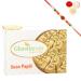Ghasitaram Gifts Rakhi Gifts for Brothers Rakhi Sweets - Ghasitaram's Soan Papdi (200 GMS) with Rudraksh Rakhi