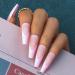 Sethexy Pink Ballerina False Nails - 24pc Acrylic French Tips with Glue | International Shipping - Buy Online on GoSupps.com