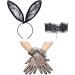 Women Bunny Costume Set Lace Rabbit Ears Headband Hairband Necklace Choker Dot Gloves Costume Accessories - Buy Online on GoSupps.com