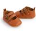 Baby Girls First Walking Shoes | Mary Jane PU Leather Princess Shoes | Anti-Slip Infant Baby Shoes 6-12 Months (Brown) - Buy Online on GoSupps.com