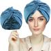 Silk Bonnet Silk Hair Wrap for Sleeping  Imitation Silk Sleep Cap Silk Bonnet for Curly Hair  Double Layer Satin Bonnet Silk Head Scarf Night Hair Cap for Sleeping  Apply to Washing  Makeup  Sport Peacock Blue