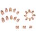 24Pcs Short Almond Flower Press on Nails - Nude French Tip Glossy False Nails with Purple Flower Design - Full Cover Glue on Nails for Women - Buy Online on GoSupps.com