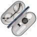 Moko glasses case double -sided glasses case with mirror portable scratch -resistant double case for glasses should glasses read glasses contact lenses blue
