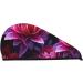 Flower Leaves Purple Red Flower Print Dry Hair Cap for Women Coral Velvet Hair Towel Wrap Absorbent Hair Drying Towel with Button Quick Dry Hair Turban for Travel Shower Gym Salons - Buy Online on GoSupps.com