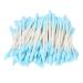 100 pieces of cotton swabs make-up swab with double lace disposable wadded swab with double precision tip cleaning cotton for ears cleaning cosmetics healthcare (blue)