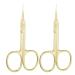 Motanar 2pcs Gold Silver Eyebrow Scissor Makeup Manicure Scissors Nails Cuticle Scissors Eyebrow Eyelashes Epilator Face Hair Removal Tools (Yellow)