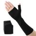 Velpeau Hand Socks for Splint 100% Cotton Stockinette (Pack of 10) Arm Sock Wrist Brace Liner with Thumb Compression Sleeve Cast Cover (Black M) Medium Black