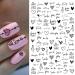 Geometric Heart & English Letter Nail Art Stickers - 6 Sheets - Buy Online on GoSupps.com