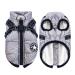 Dog winter coat with dishes for outside warm jacket 2-in-1 for small dogs cold weather padded dog vest clothing for cats puppies large dogs L silver