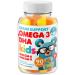 Omega 3 Gummies for Kids & Toddlers with Omega 6 & 9 (90 Count) DHA Children Brain Supplement for Heart and Vision Support  No Fish Oil and Gluten Free Immune Health Plant Based Fiber Chewable
