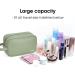 Travel Toiletry Vegan Leather Wash Bag for Women Traveling Dopp Kit Makeup Bag Organizer for Toiletries Accessories Cosmetics (P-Mint Green) - Buy Online on GoSupps.com